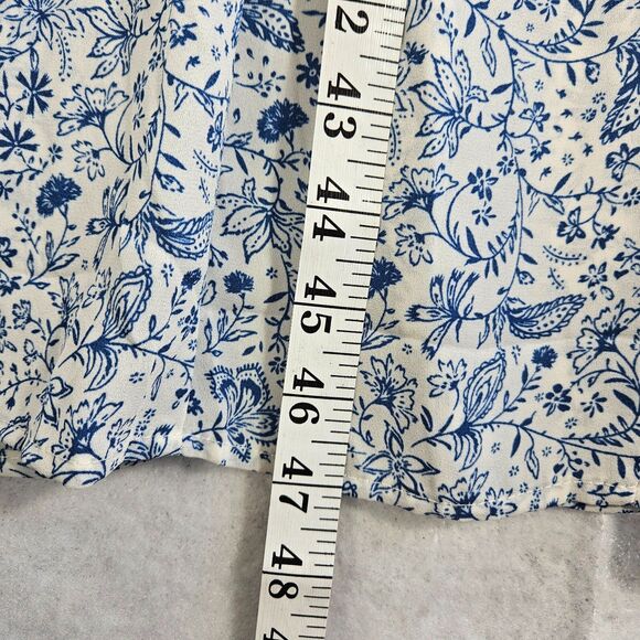 Sienna Sky Dress Womens S Button Front Floral Print Summer White Blue Strappy - Picture 13 of 16